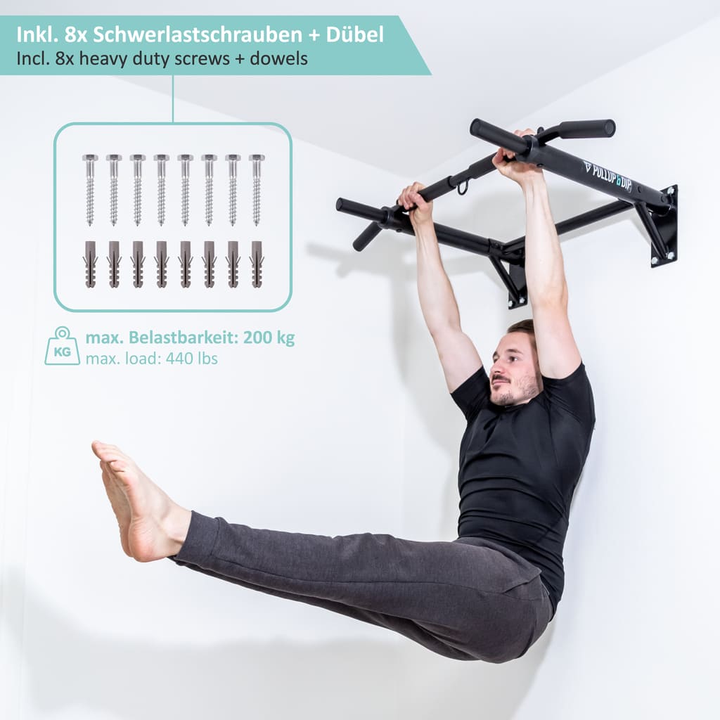 Wall Mounted Pull Up Bar incl. Pull Up Band And Screws