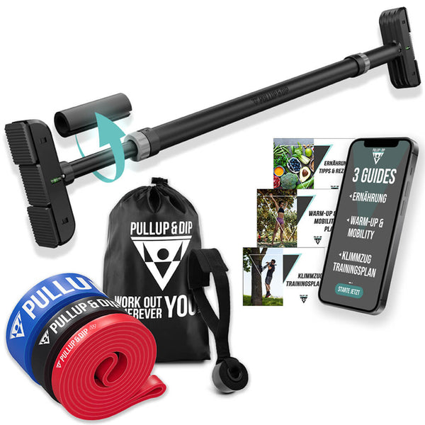 Door Pull-up Bar Bundle with 3 Pull-up Bands and 3 Training Guides (English)