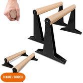 [B-Good] Wooden Parallettes With Ergonomic Wooden Handle - Low Or Medium Version