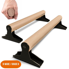 [B-Good] Wooden Parallettes With Ergonomic Wooden Handle - Low Or Medium Version