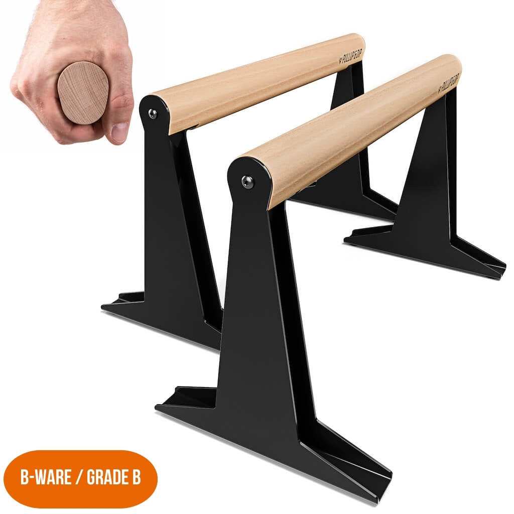 [B-Good] Wooden Parallettes With Ergonomic Wooden Handle - Low Or Medium Version